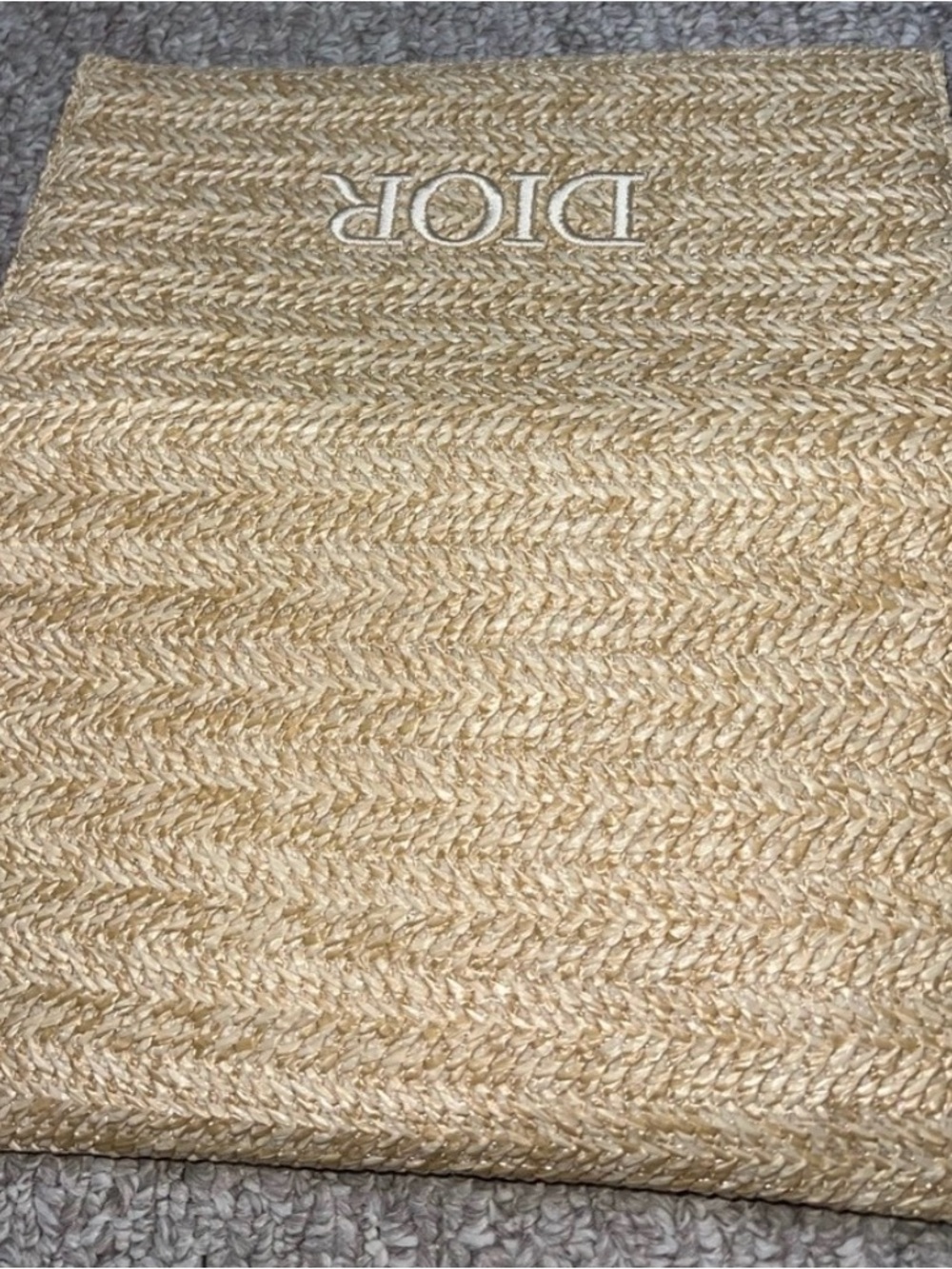 Dior Beige Straw Tote with Gold Chain Accent - Picture 9 of 13